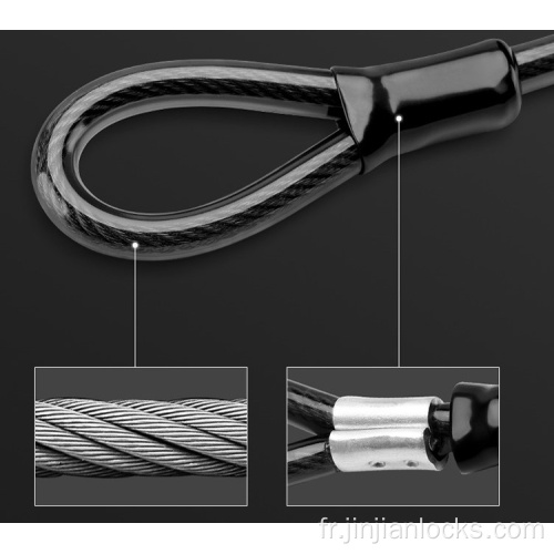 Câble métallique multifonctionnel avec boucle 2 mètres